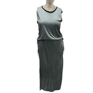 Gap sleeveless bluish green with black stripe maxi dress size XL Tall NWT